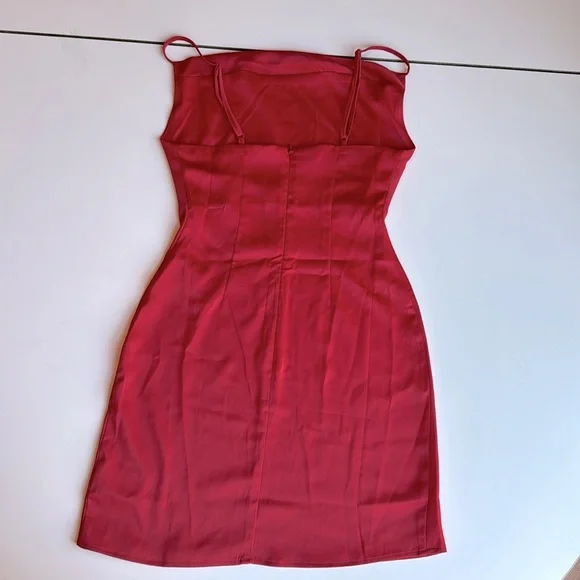 Urban Outfitters Val Straight-Neck Satin Mini Dress size xs - Picture 3 of 13